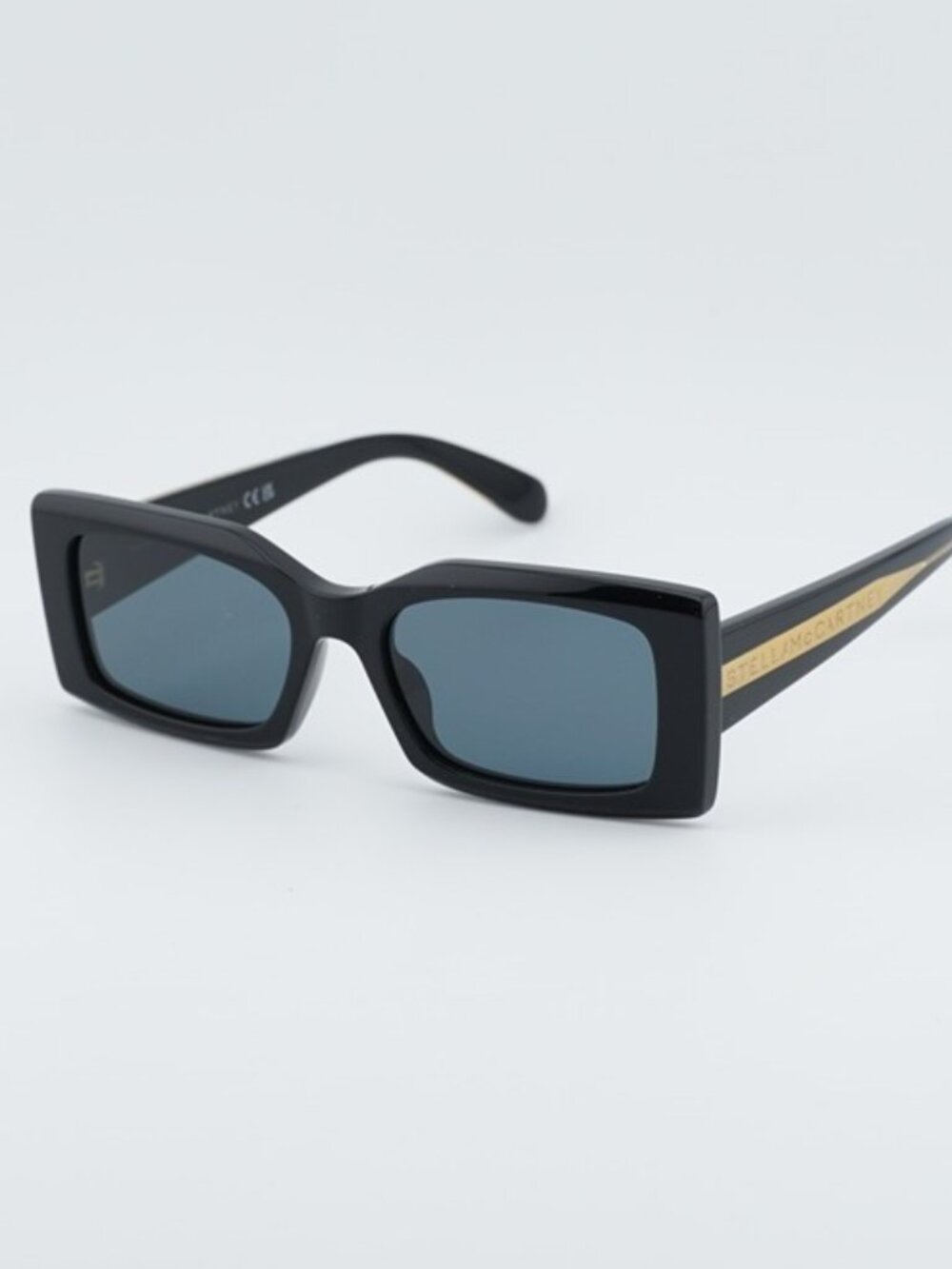 Stella McCartney SC40065I 01A Sunglasses Black Rectangle Frame, Grey Lenses